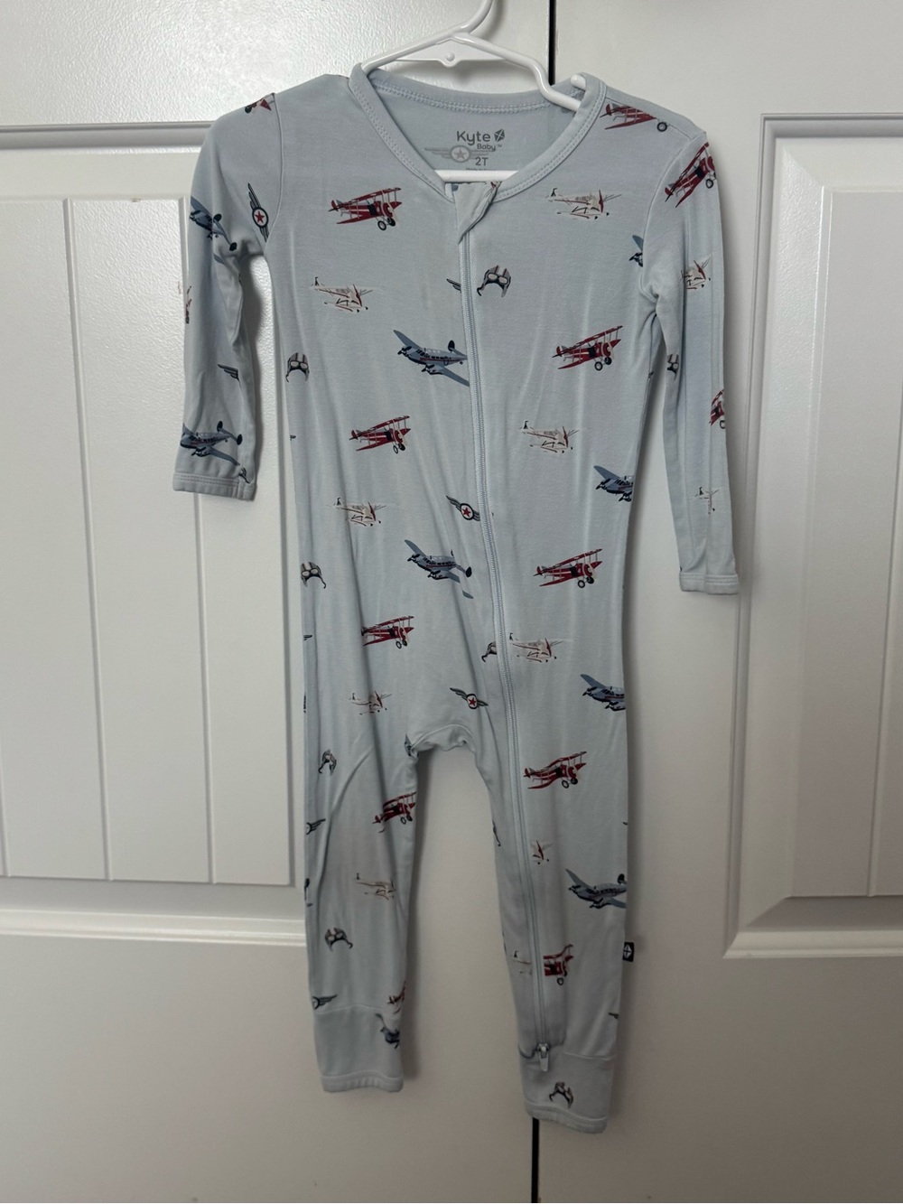 Kyte Baby 2T Bamboo Zipper Pajamas Airplane Print Toddler Boy Girl